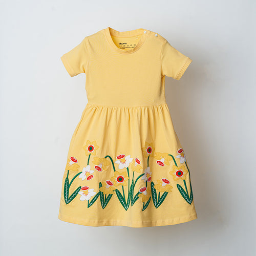 Peach Applique Dress