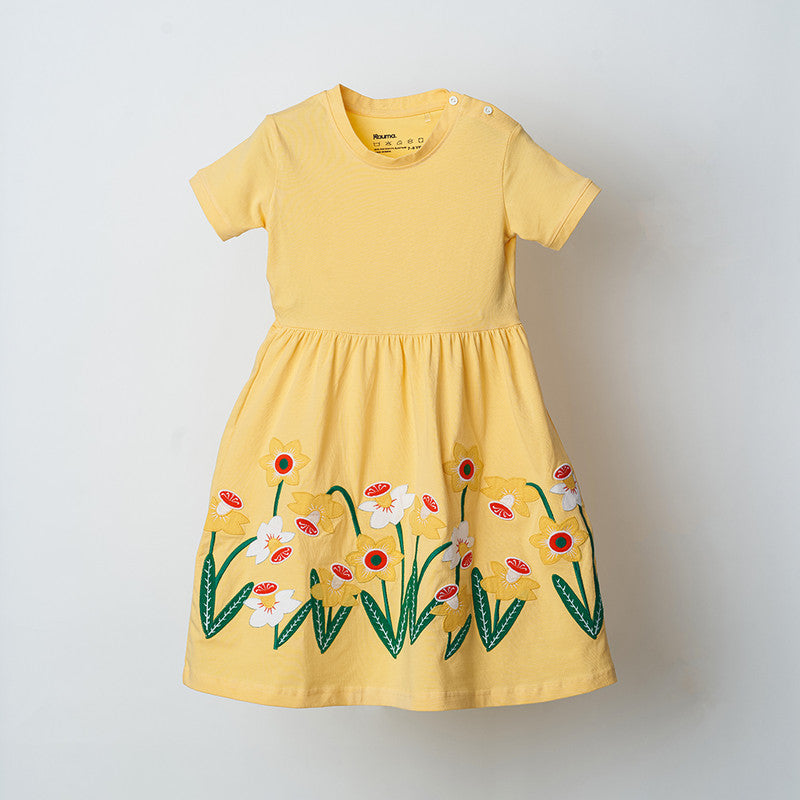 Peach Applique Dress