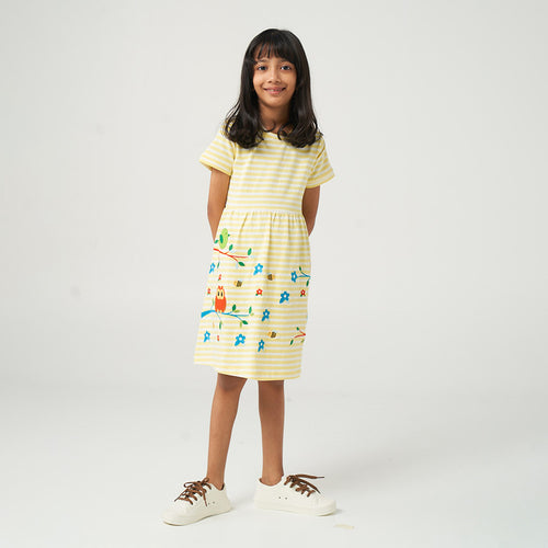 Yellow Applique Dress