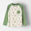 Raglan Dino Printed Tshirt