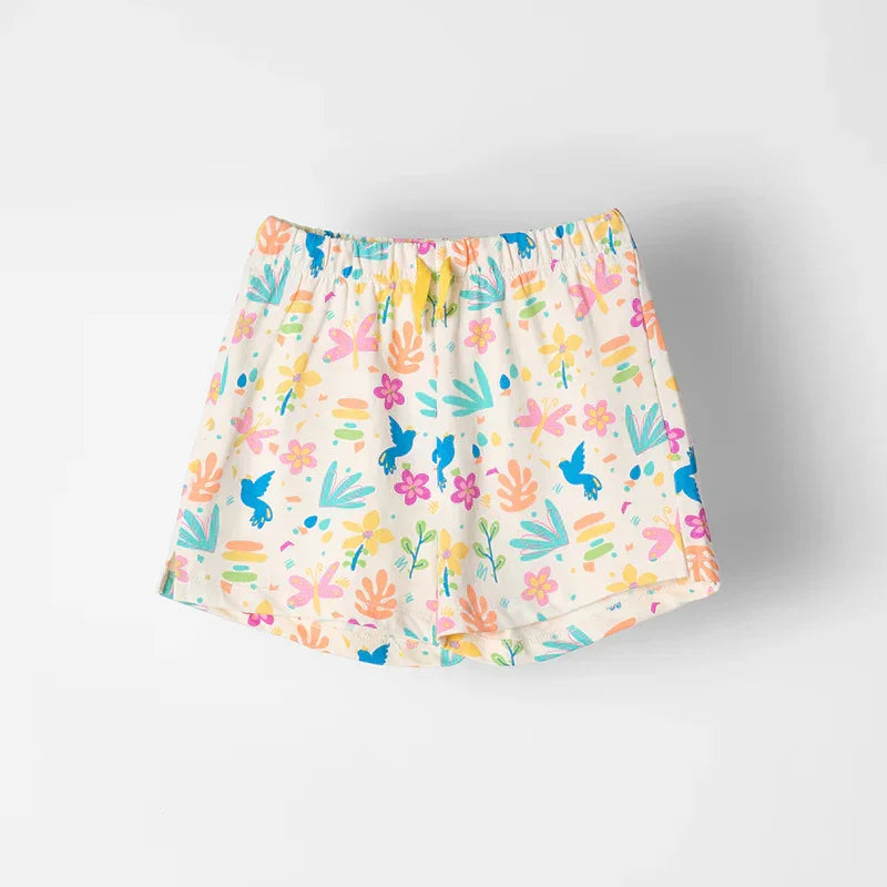 White Printed Shorts