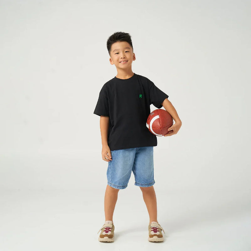 Black Logo Embroidery Tshirt