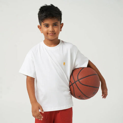 White Logo Embroidery Tshirt