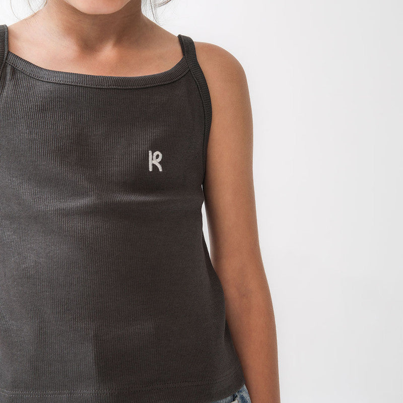 Black Logo Embroidered Tank