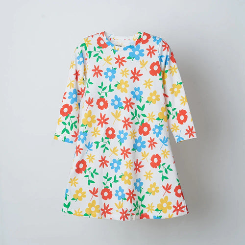 White Floral Printed Dress - alt view