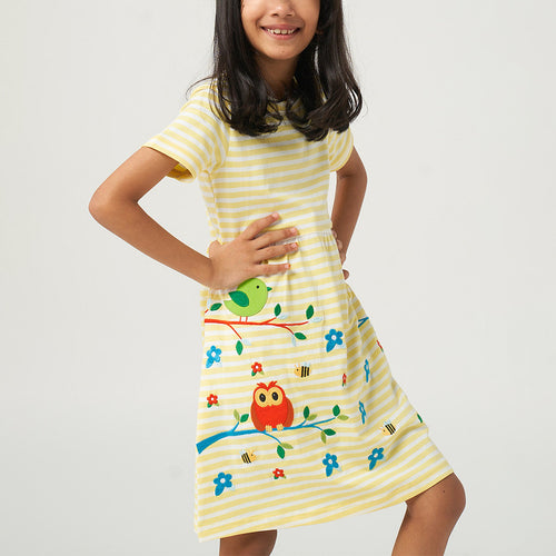 Yellow Applique Dress - alt view