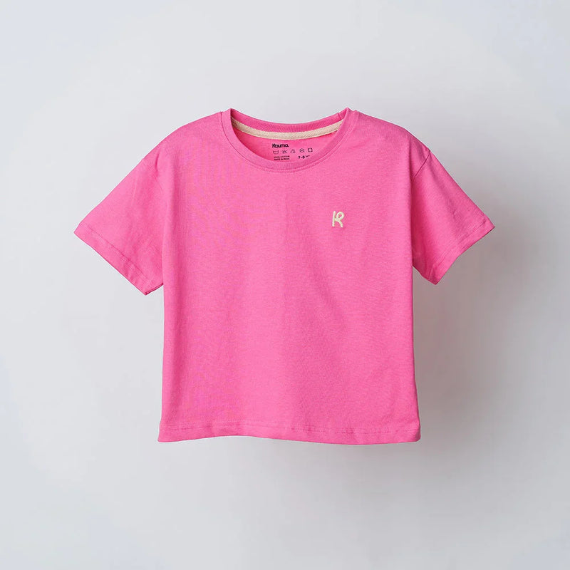 Pink Logo Embroidered Tshirt