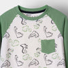 Raglan Dino Printed Tshirt