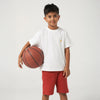 White T-shirt & Rust Shorts Set