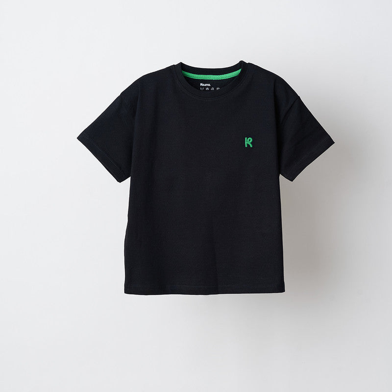 Black Logo Embroidery Tshirt