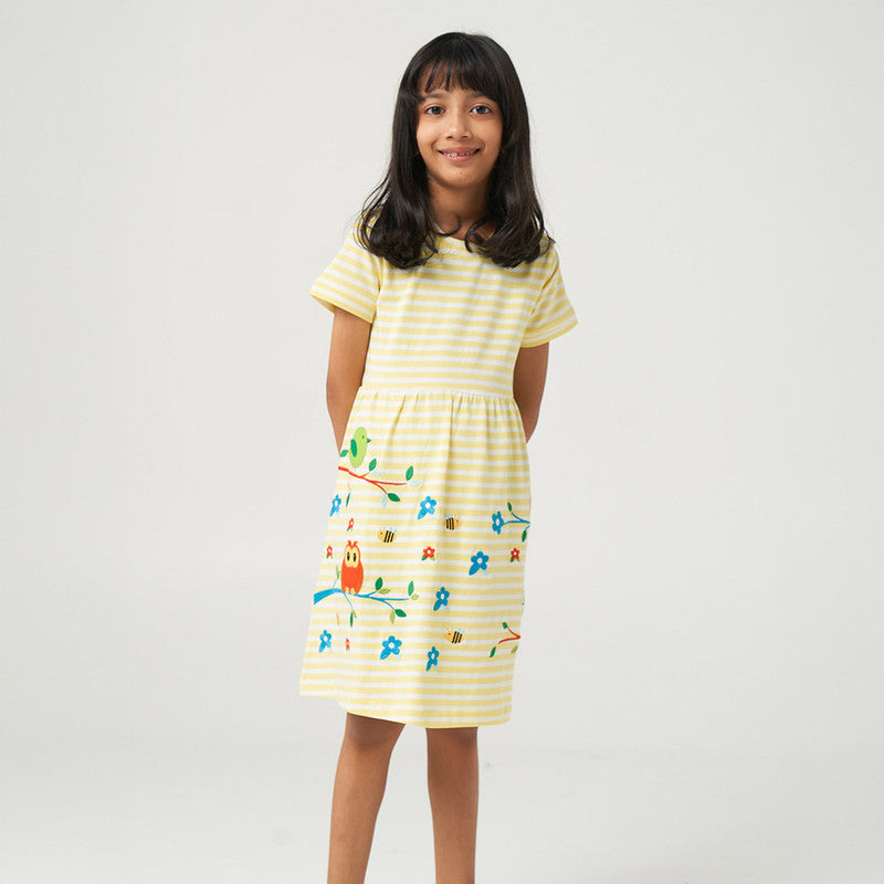 Yellow Applique Dress