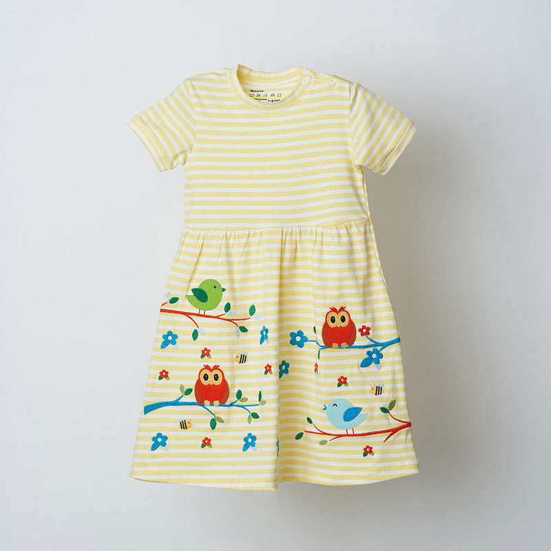 Yellow Applique Dress