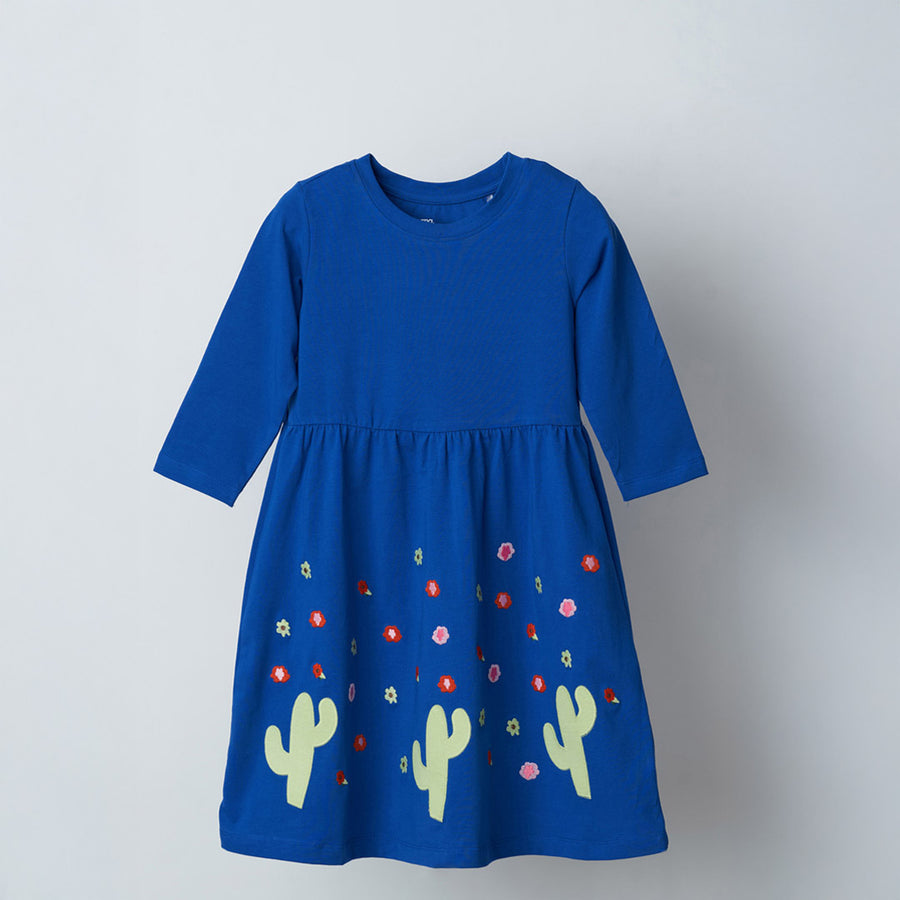 Blue Applique Dress
