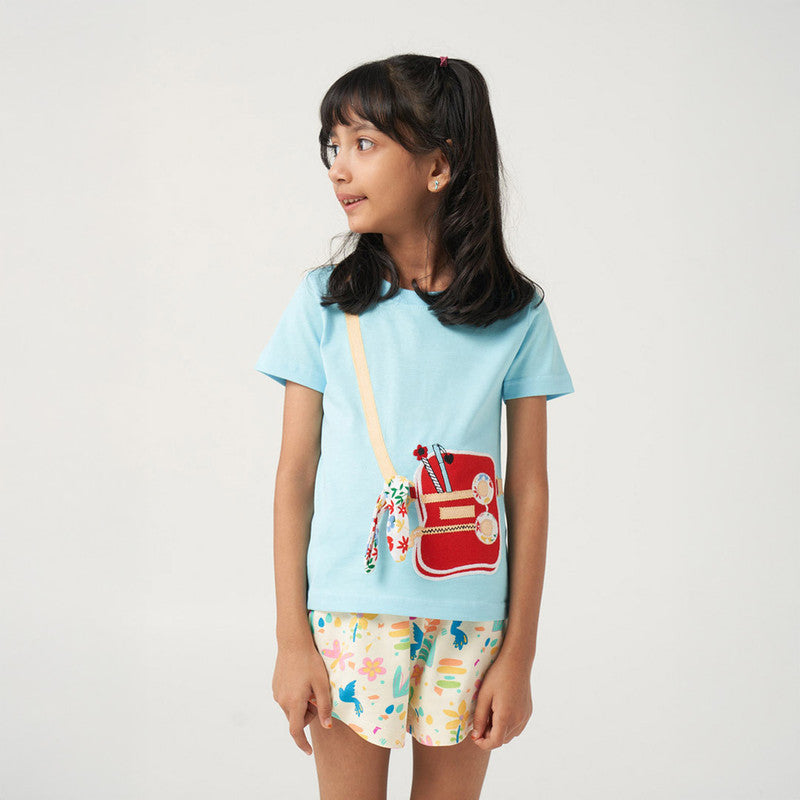 Blue Bag Applique Tshirt