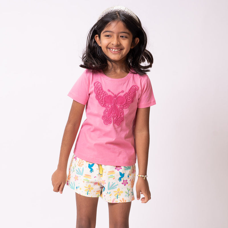 Pink Embroidery Tshirt
