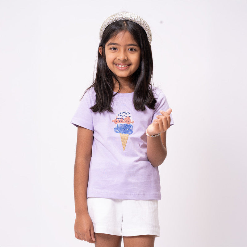 Ice Cream Embroidered Tshirt