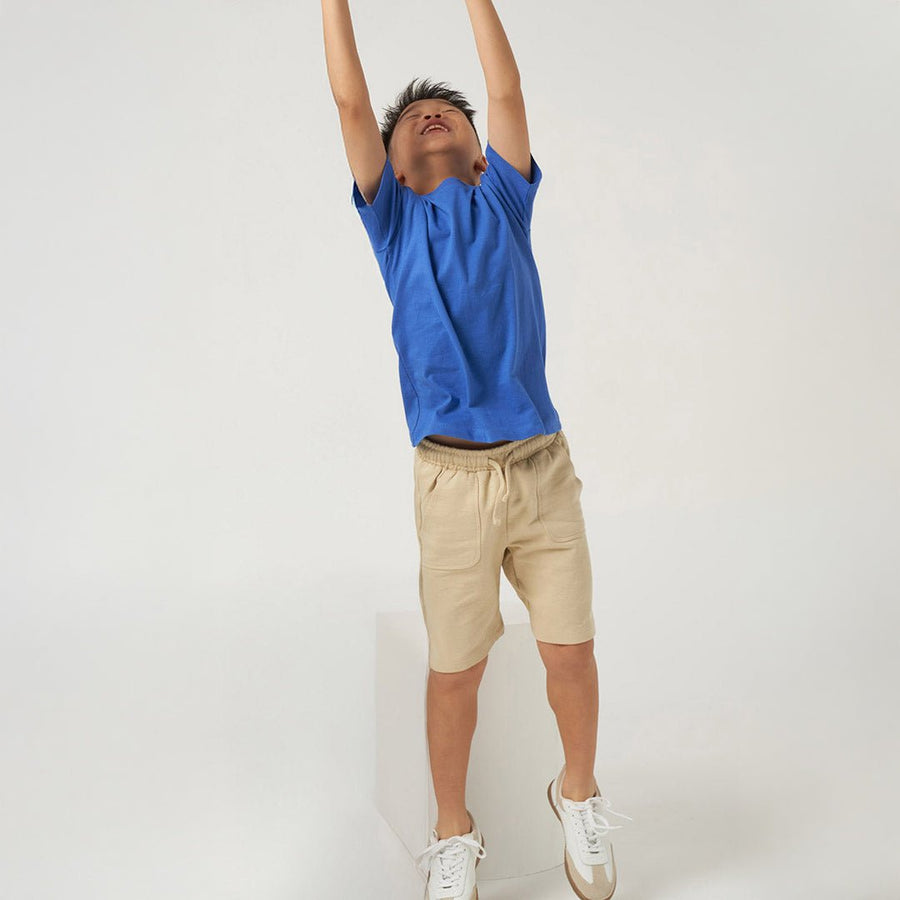 Blue Back Graphic T-shirt & Blue Shorts Set