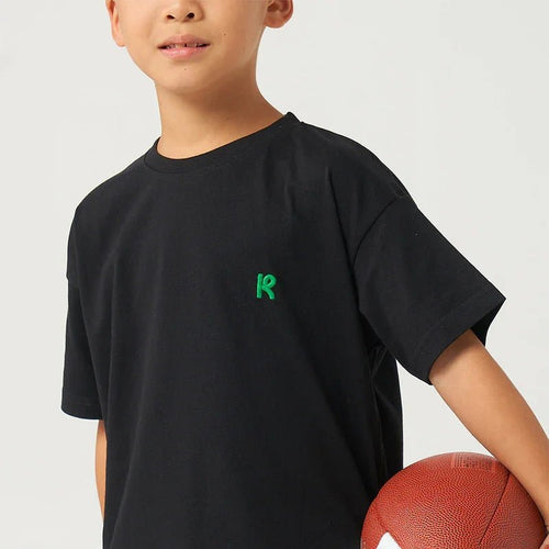 Black Logo Embroidery Tshirt