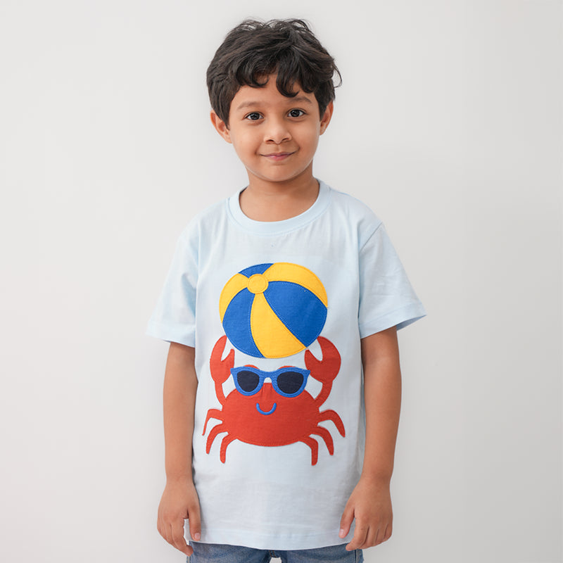 Beach Applique Blue Tshirt