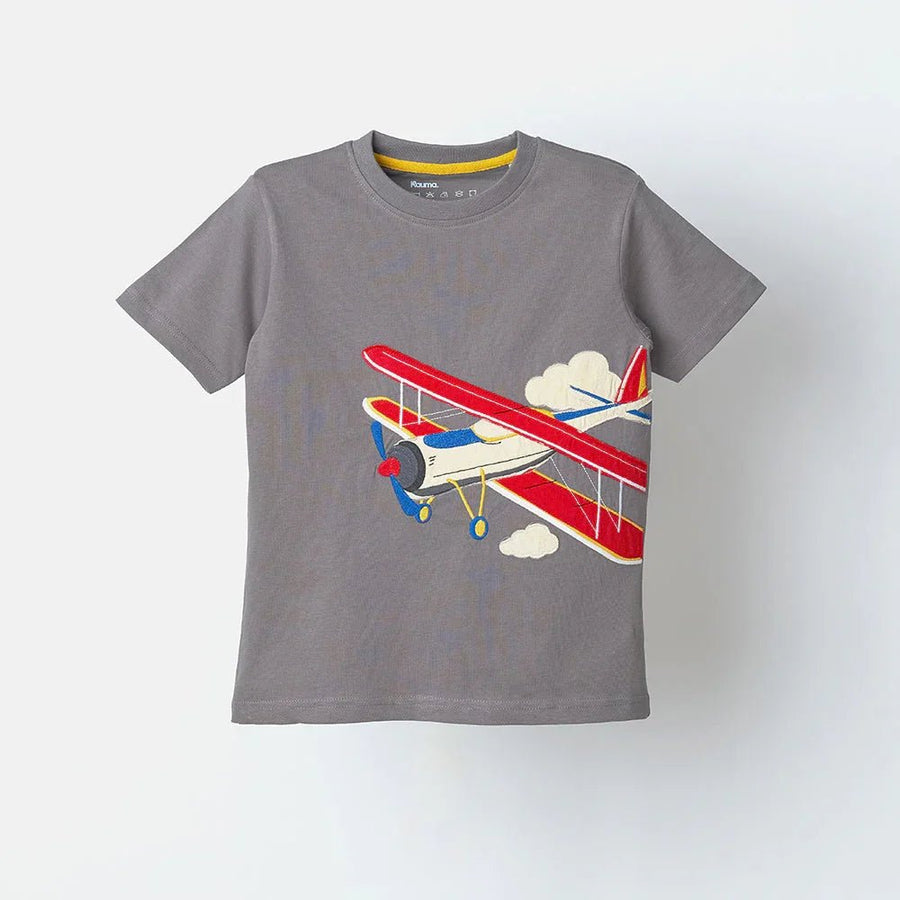 Boys Applique T-shirt & Red Joggers Set