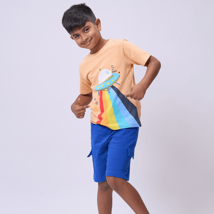 Boys UFO Graphic T-shirt & Blue Shorts Set
