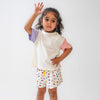 Colorblock T-shirt & All Over Print Shorts Set