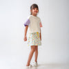 Colorblock T-shirt & Printed Skirt Set