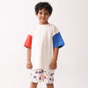 Colorblock T-shirt & Traveller Shorts Set