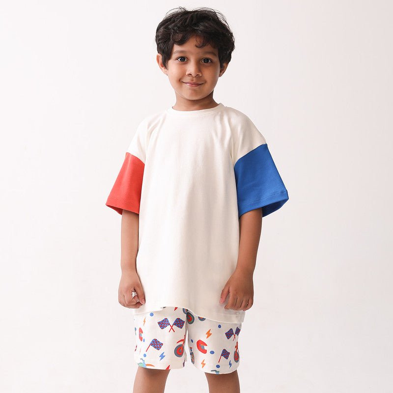 Colorblock White Tshirt