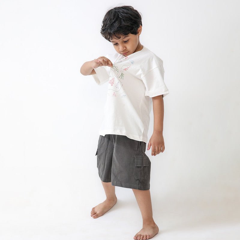 Doodle Graphic Print White Tshirt