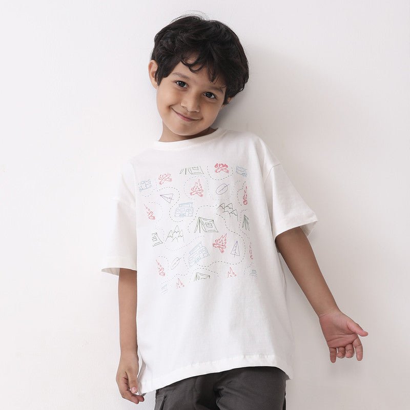 Doodle Graphic Print White Tshirt