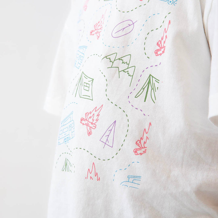 Doodle Print T-shirt & Grey Shorts Set