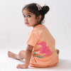 Floral Graphic T-shirt & Orange Shorts Set