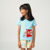 Girls Bag Applique T-shirt & Floral Shorts Set