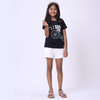 Girls Bicycle Embroidery T-shirt & White Shorts Set