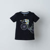 Girls Bicycle Embroidery T-shirt & White Shorts Set