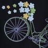 Girls Bicycle Embroidery T-shirt & White Shorts Set