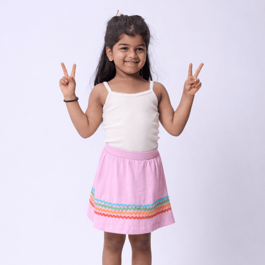 Girls Camisole & Lilac Skirt Set
