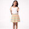 Girls Logo T-shirt & Striped Skirt Set