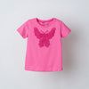 Girls Pink Butterfly T-shirt & Floral Shorts Set