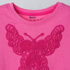 Girls Pink Butterfly T-shirt & Floral Shorts Set