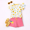 Girls Poppy Floral T-shirt & Pink Shorts Set