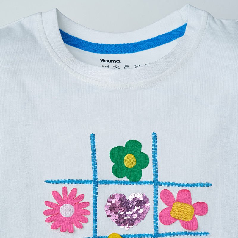 Girls Tic-Tac Applique T-shirt & Pink Shorts Set