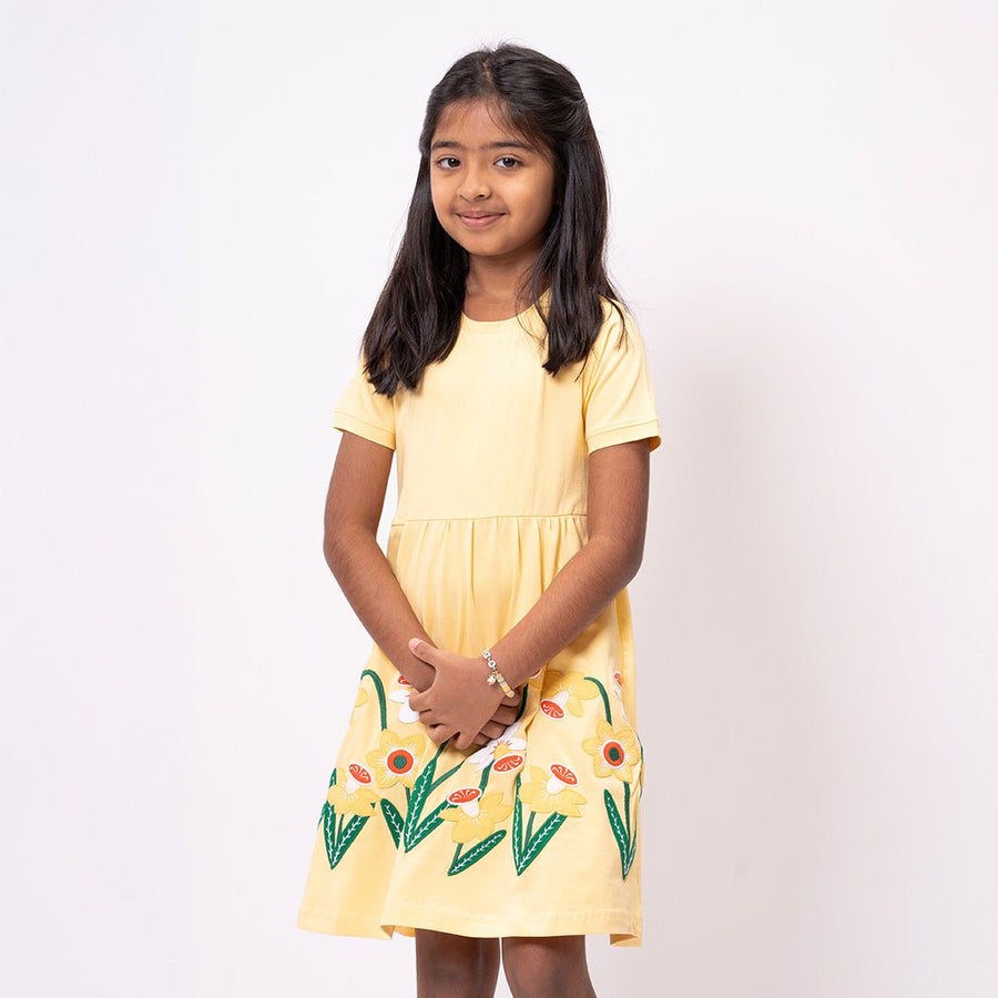 Peach Applique Dress