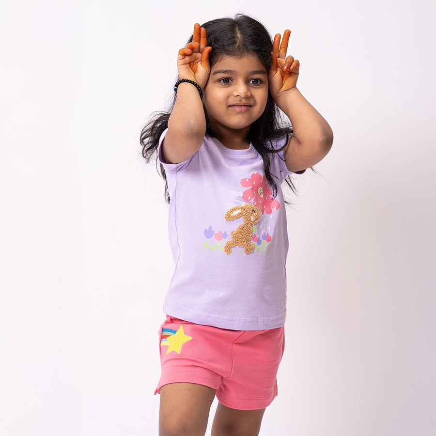Pink Applique Shorts
