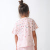 Pink Striped T-shirt & Shorts Set