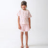 Pink Striped T-shirt & Shorts Set