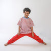 Red-Blue Stripe Graphic Tshirt