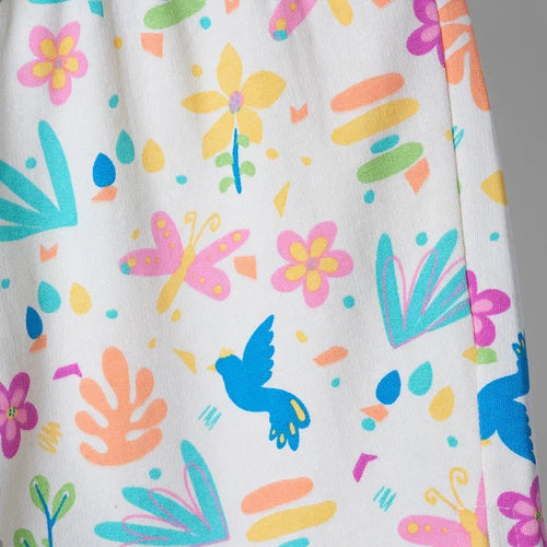 White Printed Shorts