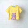 Yellow Astronaut T-shirt & Pink Applique Shorts Set